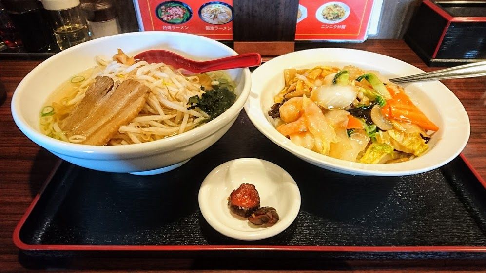 ボリューム満点 台湾料理 福源 館山店のラーメンセット 好きなラーメンとご飯物のセットで７８０円 館山 南房総のランチ グルメ カフェおすすめ情報