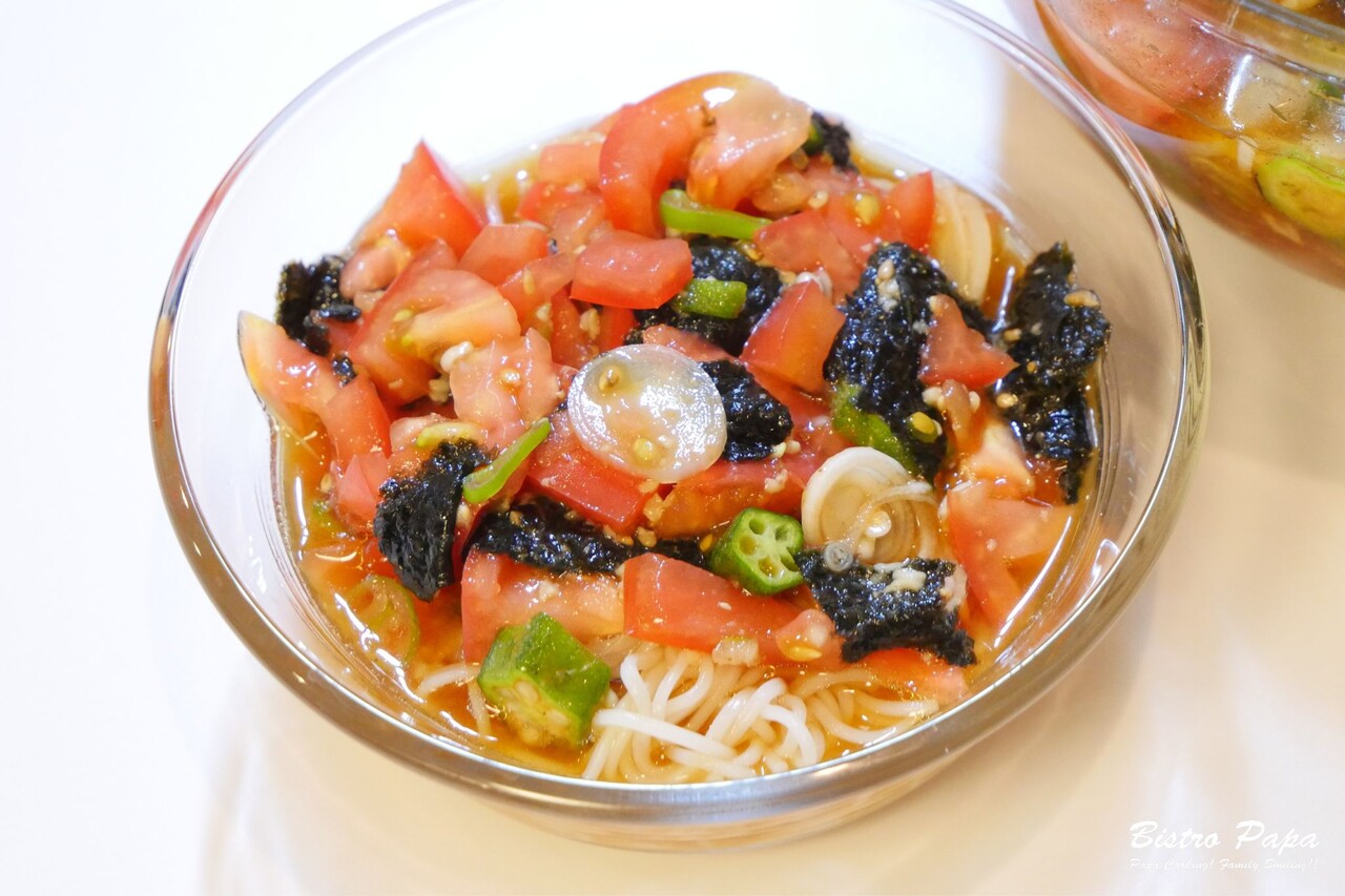レシピ そうめんが何束でも食べられる トマトみそダレそうめん ごはんにかけても美味しい たぶん ビストロパパ パパ料理のススメ