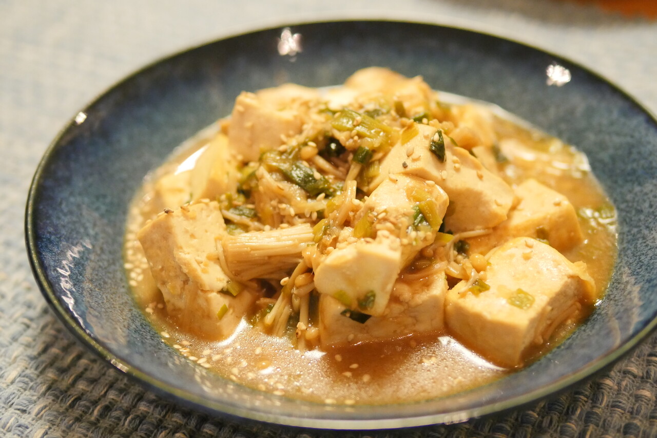 麺つゆの豆腐炒め煮