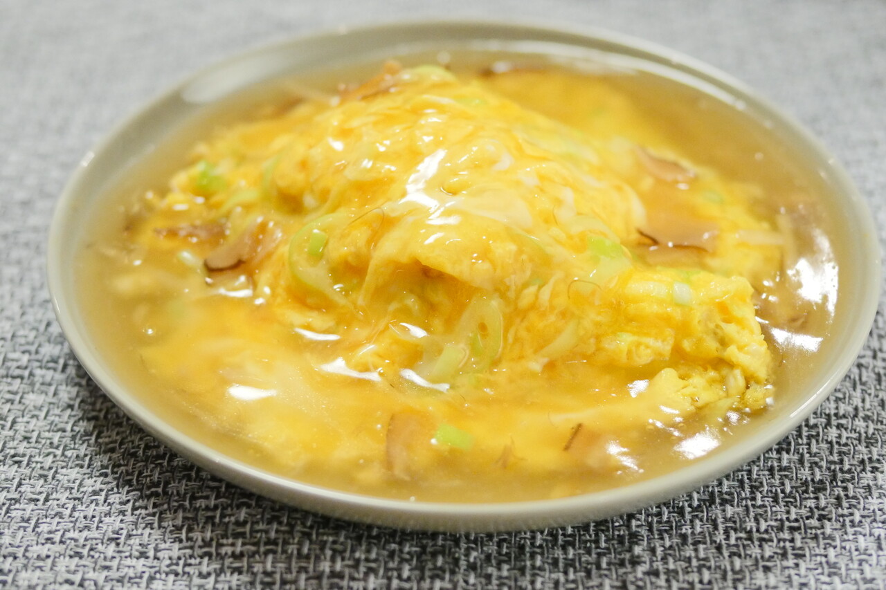 ふかひれスープで天津飯