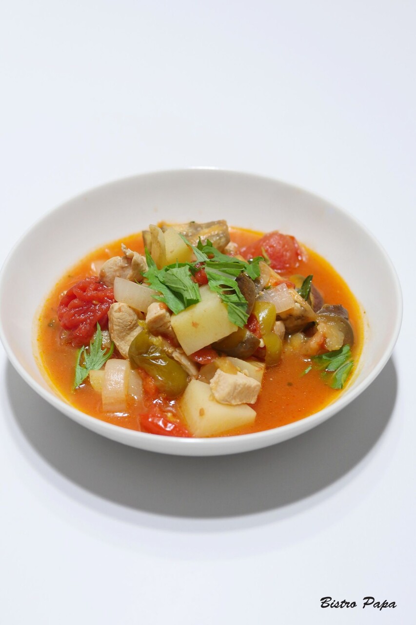 鶏のトマト煮縦
