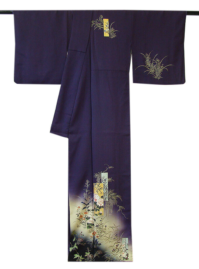 きものしらゆり 身丈159cm 裄68cm 10～5月 フォーマル 極上一越地 葡萄色 金銀彩染 訪問着 正絹 身長155cm～160cmの方に最適 I617