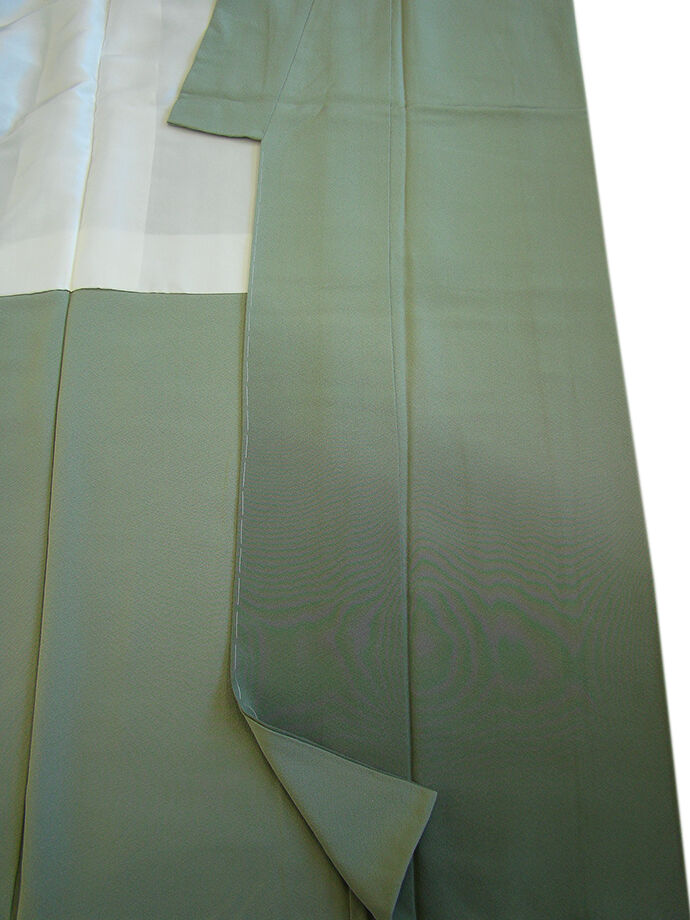 きものしらゆり 身丈166cm 裄68cm 10～5月 ロング寸 極上ちりめん 柳鼠色 裾ぼかし染 付下げ 正絹 身長157cm～165cmの方に最適 I393