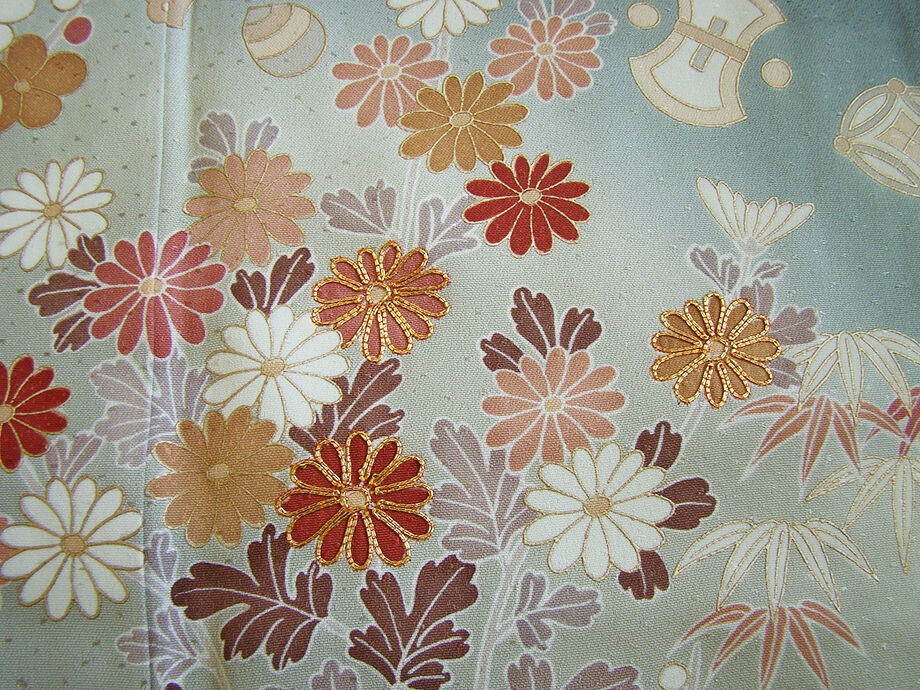 きものしらゆり 身丈163cm 裄65cm 10～5月 丹後ちりめん地 金彩染 松竹梅 七宝文 宝尽し 訪問着 正絹 身長151cm～158cmの方に最適 I500