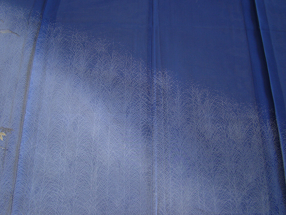 きものしらゆり 身丈157cm 裄64cm 7月・8月 夏物 フォーマル 駒絽 青藍色 透かし 刺繍 訪問着 正絹 身長150cm～156cmの方に最適 U930