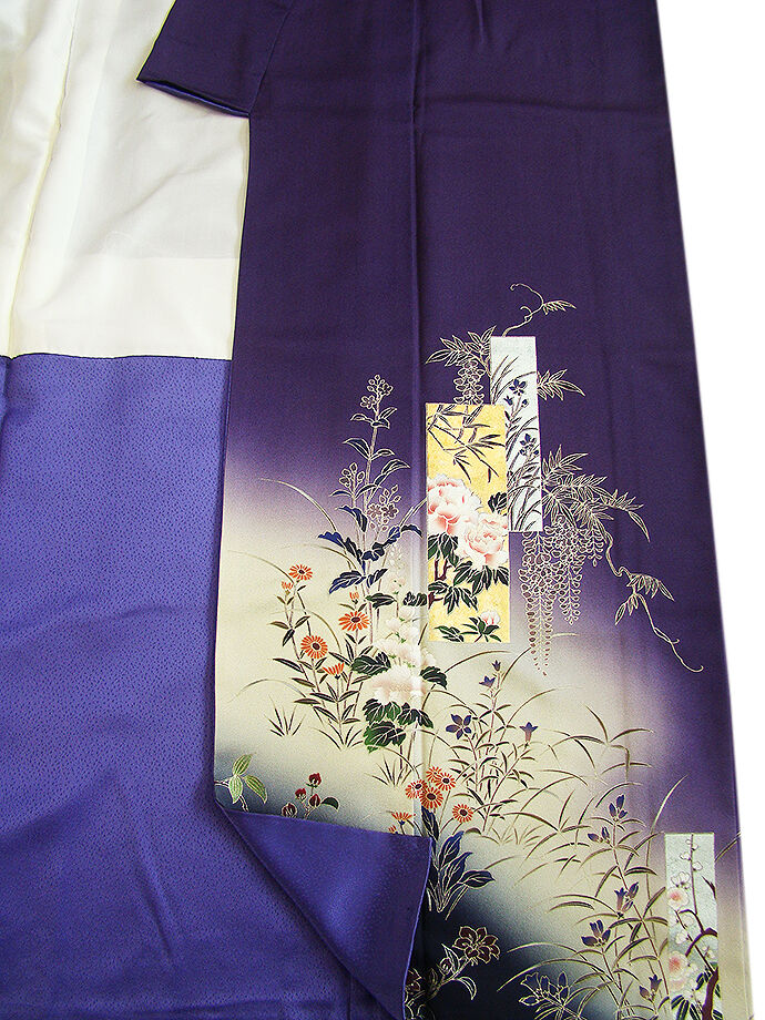 きものしらゆり 身丈159cm 裄68cm 10～5月 フォーマル 極上一越地 葡萄色 金銀彩染 訪問着 正絹 身長155cm～160cmの方に最適 I617