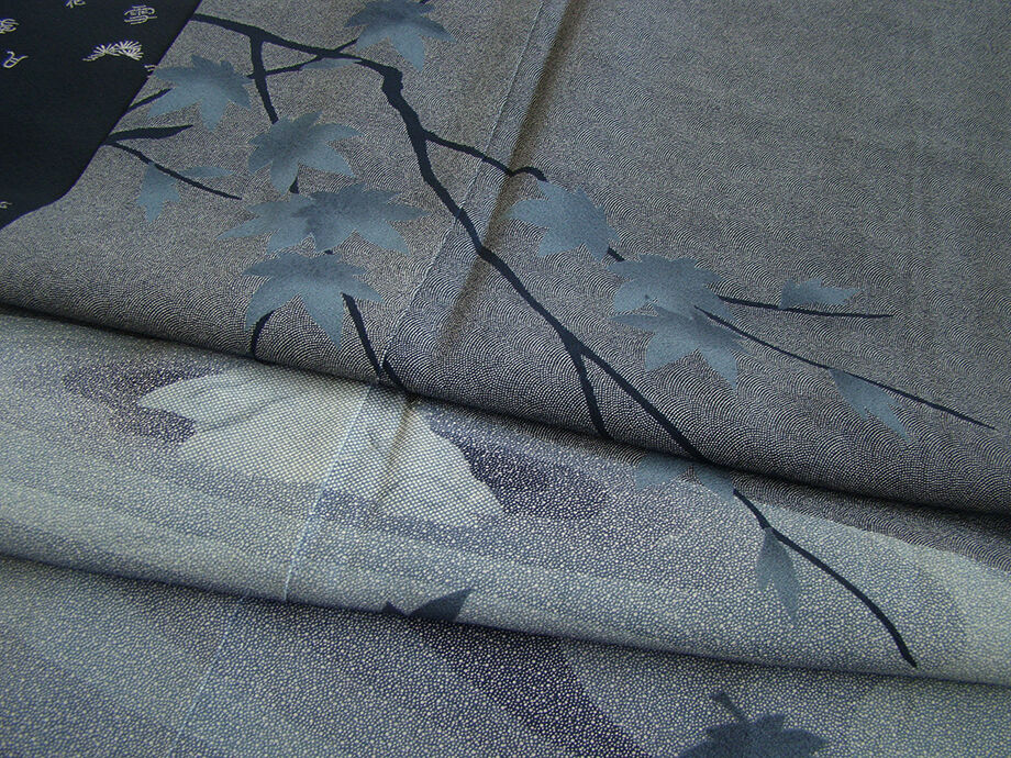 きものしらゆり 身丈163cm 裄67cm 10～5月 Ｌ寸 伝統工芸士 鮫 江戸小紋 枯山水 庭園柄 訪問着 正絹 身長156cm～163cmの方に最適 I551