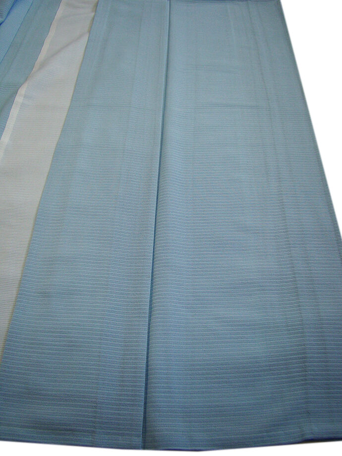 きものしらゆり 身丈165cm 裄68cm 7～8月 ロング寸 夏物 絽ちりめん ベビーブルー色 色無地 正絹 身長157cm～165cmの方に最適 I733