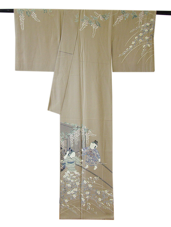 きものしらゆり 身丈157cm 裄66cm 10～5月 作家物 フォーマル 極上ちりめん地 唐子 本加工染 訪問着 正絹 身長153cm～159cmの方に最適 I608