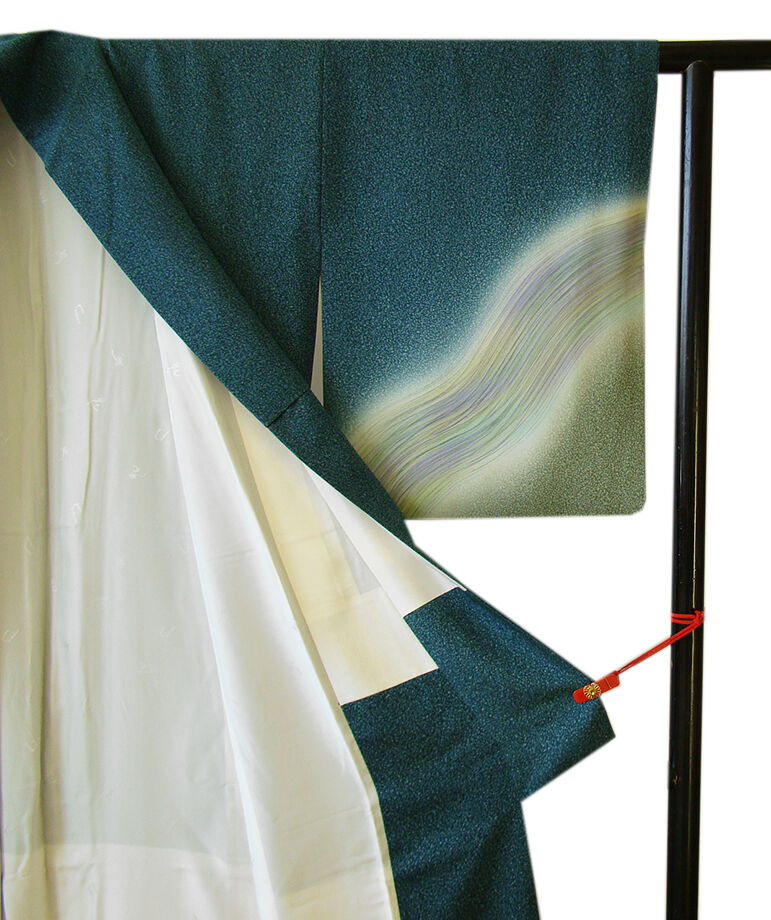 きものしらゆり 身丈155cm 裄63cm 10～5月 伝統工芸士 山本富男 丹後ちりめん たたき染 訪問着 正絹 身長148cm～154cmの方に最適 I113