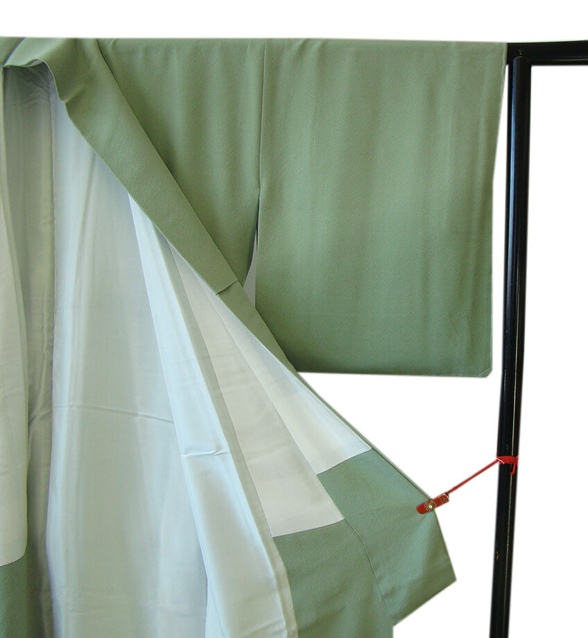 きものしらゆり 身丈166cm 裄68cm 10～5月 ロング寸 極上ちりめん 柳鼠色 裾ぼかし染 付下げ 正絹 身長157cm～165cmの方に最適 I393