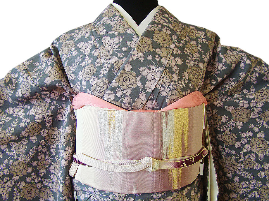 きものしらゆり 身丈161cm 裄65cm 10～5月 辻ヶ花 小紋 つづれ織 なごや帯 帯揚げ 帯〆 正絹 セット 身長151cm～158cmの方に最適 I471