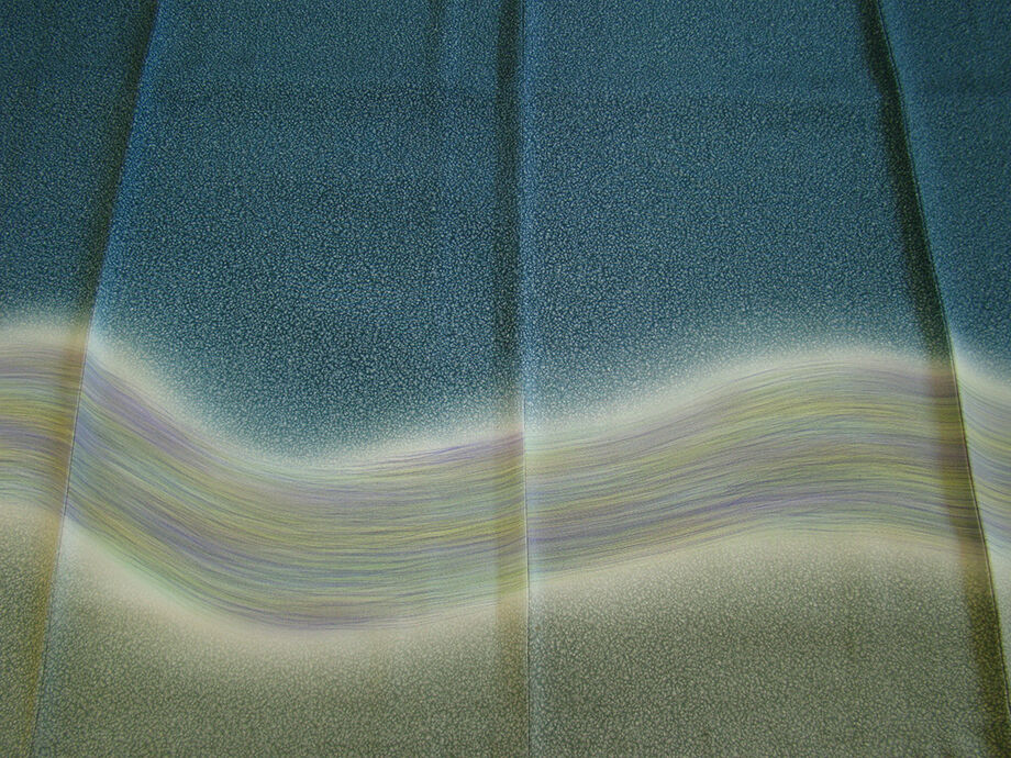 きものしらゆり 身丈155cm 裄63cm 10～5月 伝統工芸士 山本富男 丹後ちりめん たたき染 訪問着 正絹 身長148cm～154cmの方に最適 I113