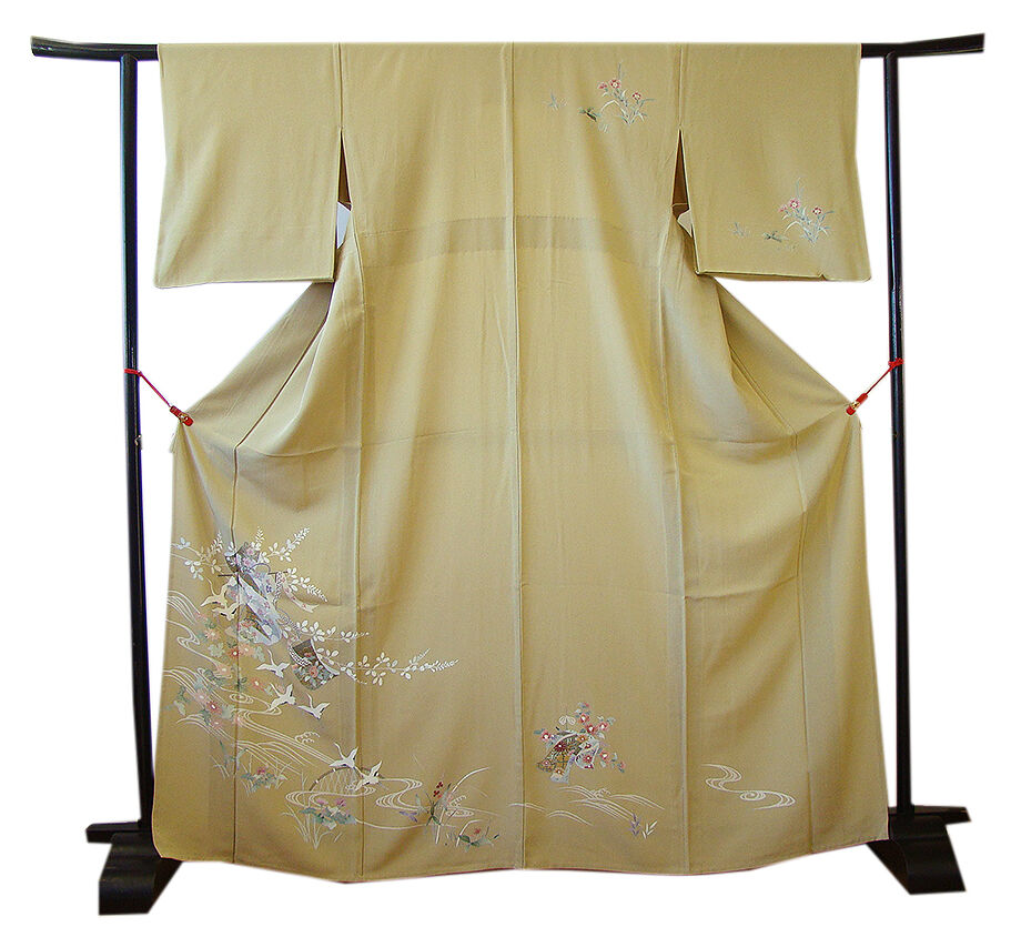 きものしらゆり 身丈159cm 裄66cm 5・6・9月 単衣 フォーマル 極上ちりめん地 金彩染 訪問着 正絹 身長154cm～160cmの方に最適 I904