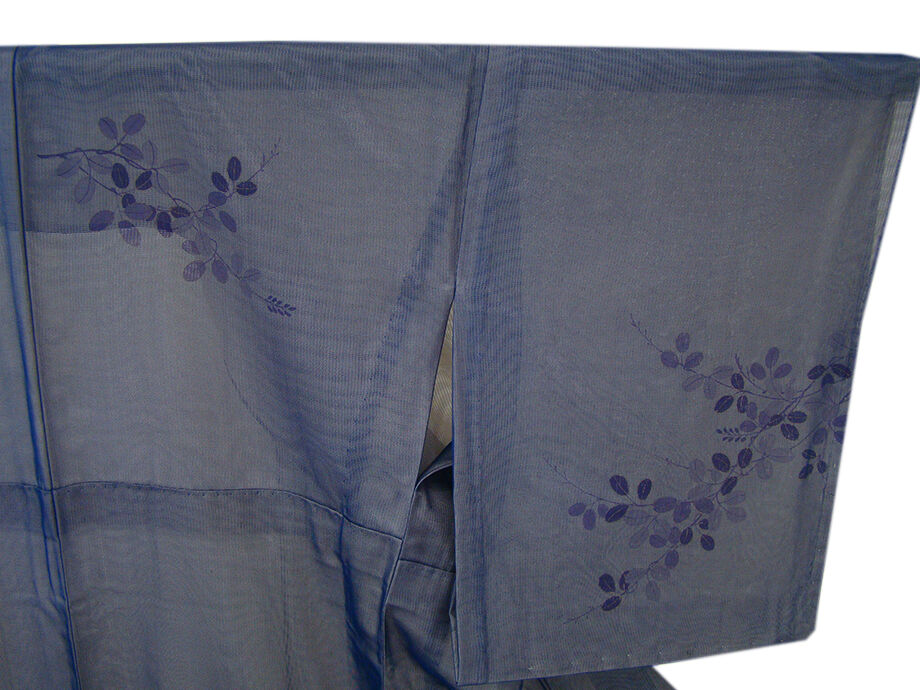 きものしらゆり 身丈155cm 裄64cm 5・6・7月・9月 夏物 二重紗 群青色 豆花柄 高級 訪問着 正絹 身長150cm～156cmの方に最適 同梱可 I891