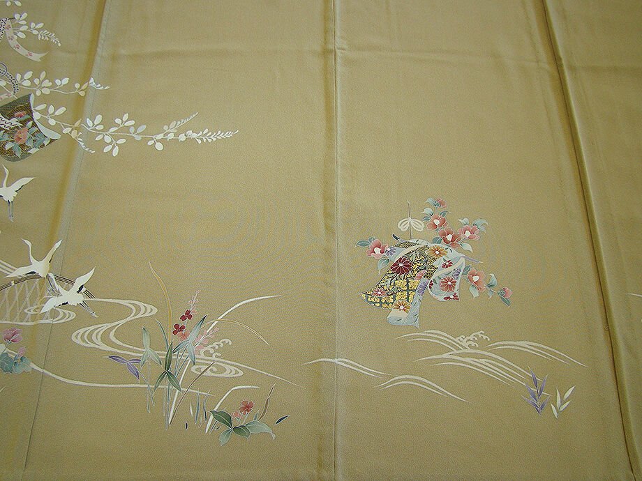 きものしらゆり 身丈159cm 裄66cm 5・6・9月 単衣 フォーマル 極上ちりめん地 金彩染 訪問着 正絹 身長154cm～160cmの方に最適 I904