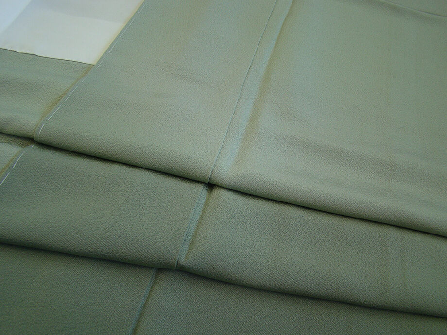 きものしらゆり 身丈166cm 裄68cm 10～5月 ロング寸 極上ちりめん 柳鼠色 裾ぼかし染 付下げ 正絹 身長157cm～165cmの方に最適 I393