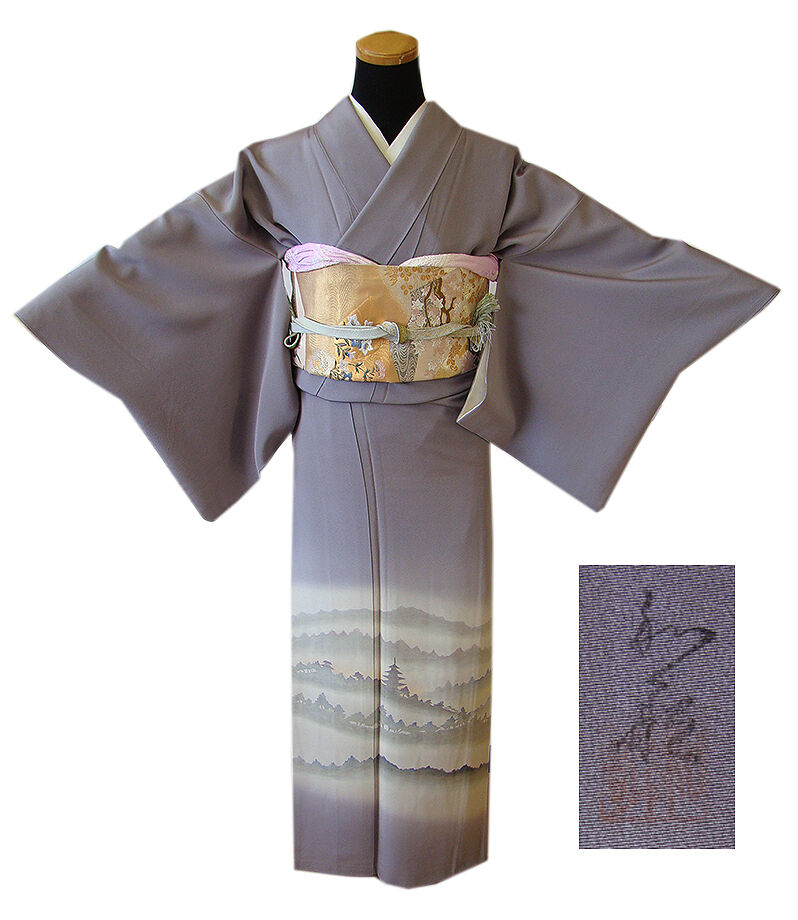きものしらゆり 身丈157cm 裄64cm 10～5月 作家物 色留袖 訪問着 橘 袋帯 帯揚げ 帯〆 正絹 セット 身長150cm～156cmの方に最適 I055