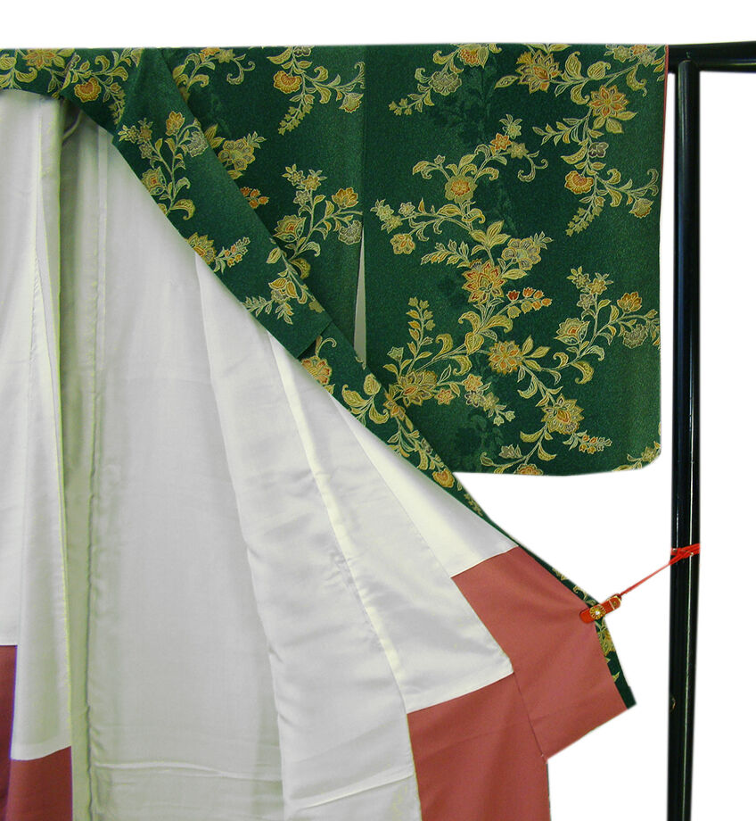 きものしらゆり 身丈166cm 裄68cm 10～5月 ロング寸 ちりめん地 小紋 帯 帯揚げ 帯〆 正絹 セット 身長157cm～165cmの方に最適 I375