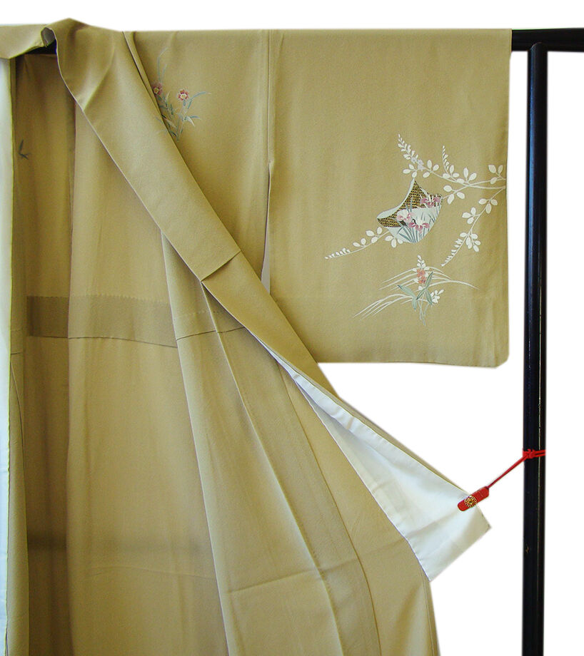 きものしらゆり 身丈159cm 裄66cm 5・6・9月 単衣 フォーマル 極上ちりめん地 金彩染 訪問着 正絹 身長154cm～160cmの方に最適 I904