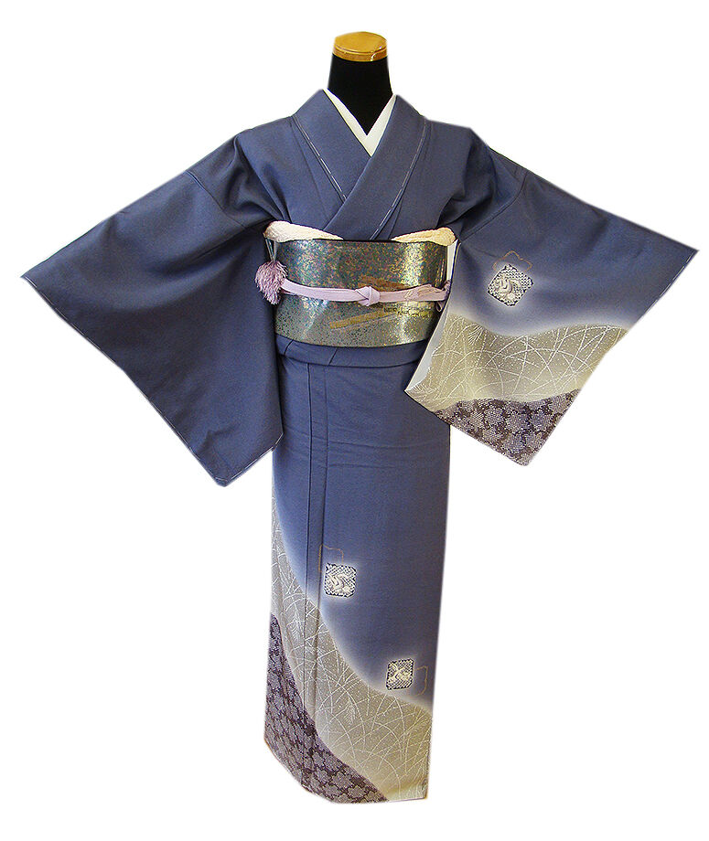 きものしらゆり 美品 S寸 縮緬 訪問着 袋帯 セット 正絹 V657