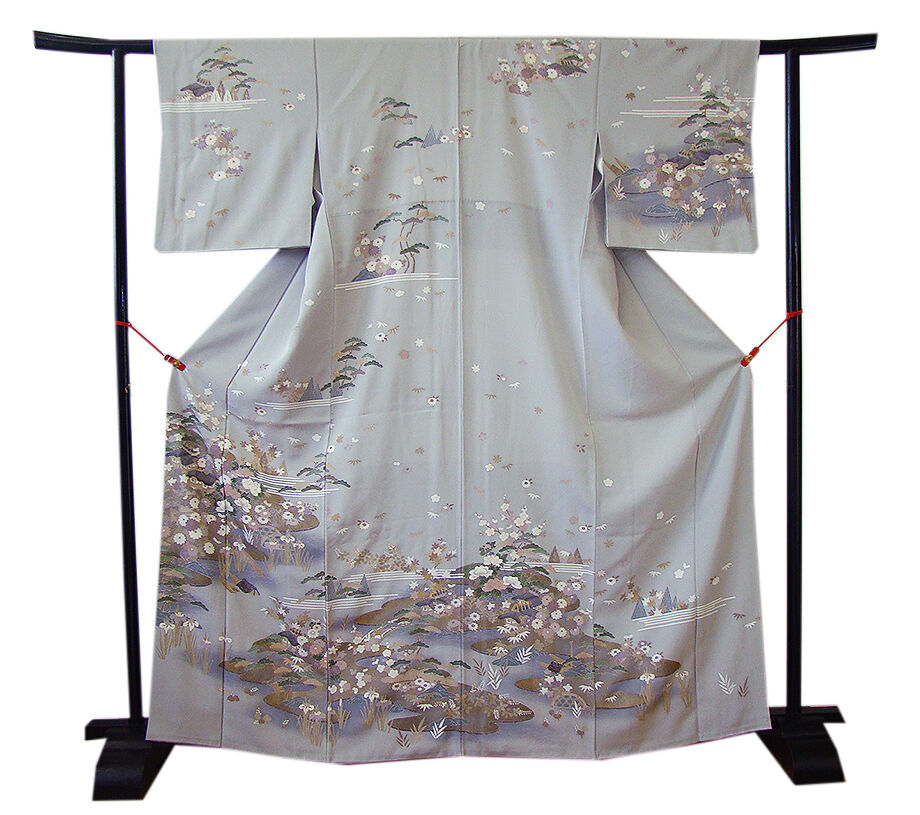 きものしらゆり 身丈157cm 裄64cm 10～5月 フォーマル 極上ちりめん地 松竹梅 本加工染 訪問着 正絹 身長150cm～156cmの方に最適 I622