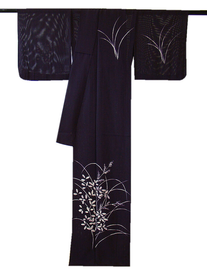 きものしらゆり 身丈161cm 裄66cm 7月・8月 夏物 フォーマル 駒絽 黒紅色 訪問着 正絹 身長154cm～160cmの方に最適 U885