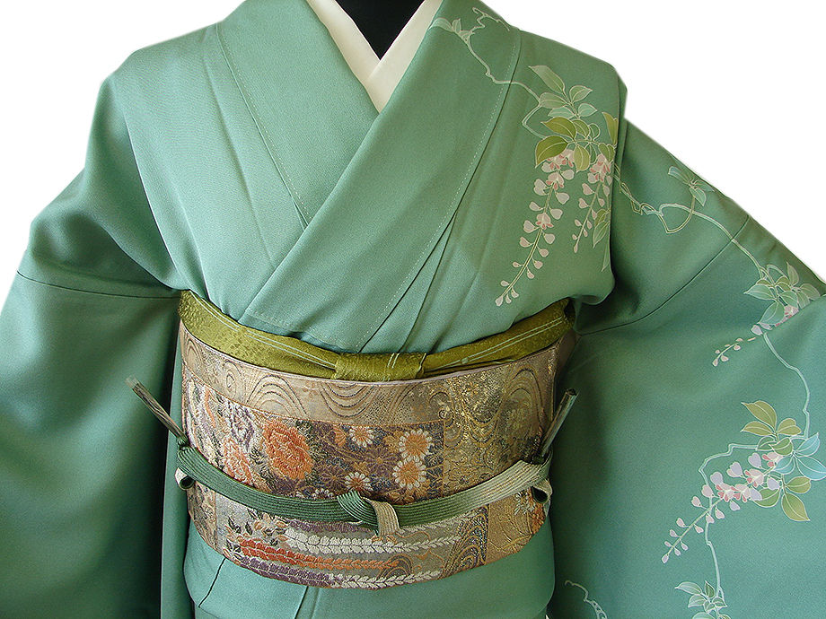 きものしらゆり １円 身丈170cm 裄69cm 新品 Ｌ 作家物 極上ちりめん 辻ヶ花 高級 訪問着 正絹 身長158cm～166cmの方に最適 同梱可 V791 きものしらゆり １円 身丈170cm 裄69cm ロング 本加工染 訪問着 袋帯