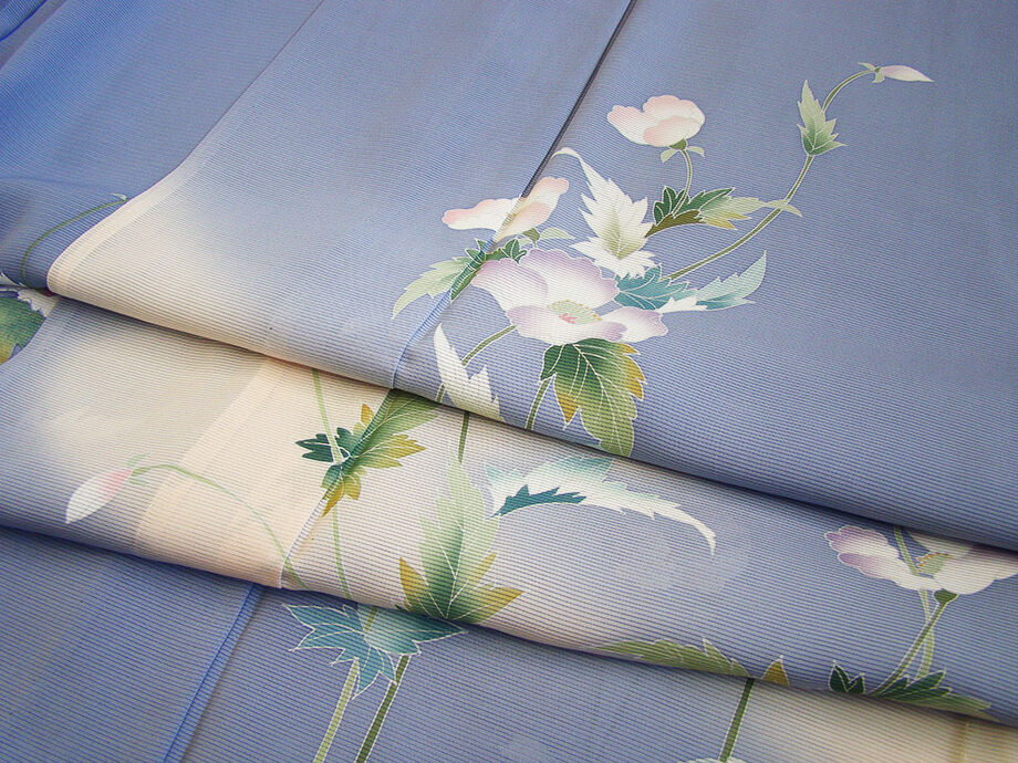 きものしらゆり 身丈157cm 裄63cm 7月・8月 夏物 フォーマル 駒絽 本加工染 訪問着 正絹 身長148cm～154cmの方に最適 I923