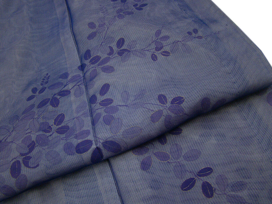 きものしらゆり 身丈155cm 裄64cm 5・6・7月・9月 夏物 二重紗 群青色 豆花柄 高級 訪問着 正絹 身長150cm～156cmの方に最適 同梱可 I891