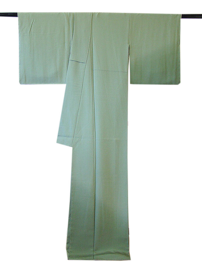 きものしらゆり 身丈166cm 裄68cm 10～5月 ロング寸 極上ちりめん 柳鼠色 裾ぼかし染 付下げ 正絹 身長157cm～165cmの方に最適 I393