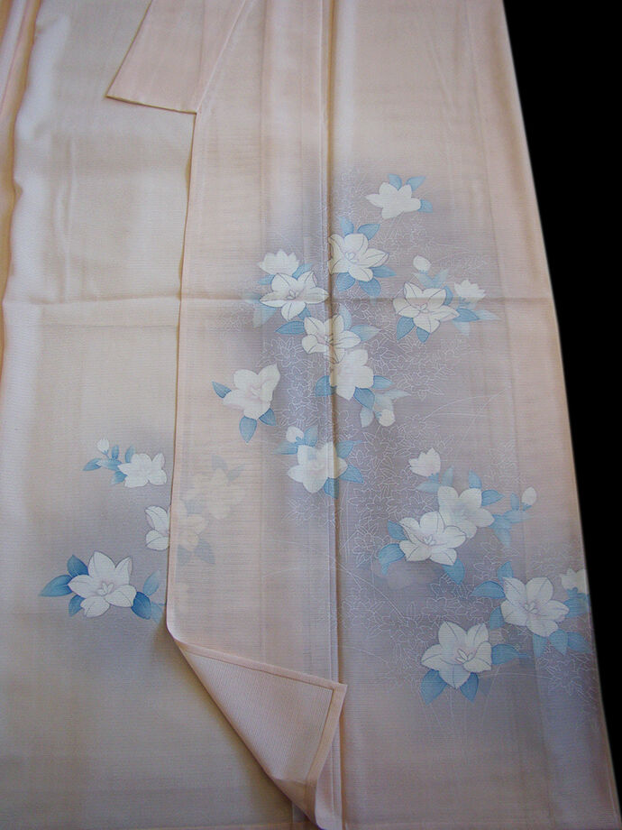 きものしらゆり 身丈157cm 裄65cm 7月・8月 夏物 フォーマル 駒絽 銀彩加工染 訪問着 正絹 身長151cm～158cmの方に最適 I843
