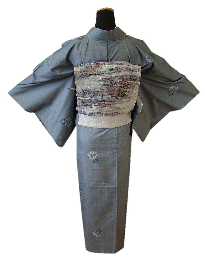 きものしらゆり 身丈166cm 裄68cm 10〜5月 ロング寸 極上ちりめん地 白橡色 金彩染 訪問着 正絹 身長157cm〜165cmの方に最適 U475 きものしらゆり １円 身丈166cm 裄68cm ロング寸 紋意匠 金彩加工染 振袖