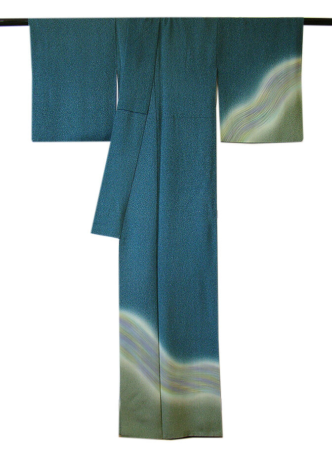 きものしらゆり 身丈155cm 裄63cm 10～5月 伝統工芸士 山本富男 丹後ちりめん たたき染 訪問着 正絹 身長148cm～154cmの方に最適 I113