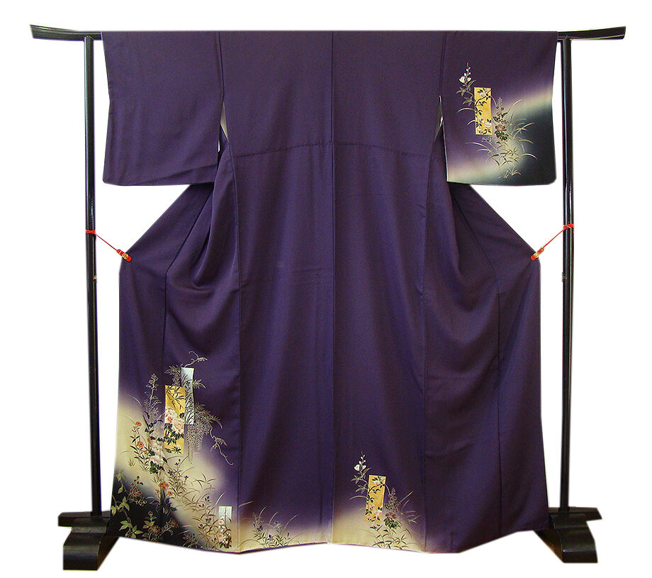 きものしらゆり 身丈159cm 裄68cm 10～5月 フォーマル 極上一越地 葡萄色 金銀彩染 訪問着 正絹 身長155cm～160cmの方に最適 I617