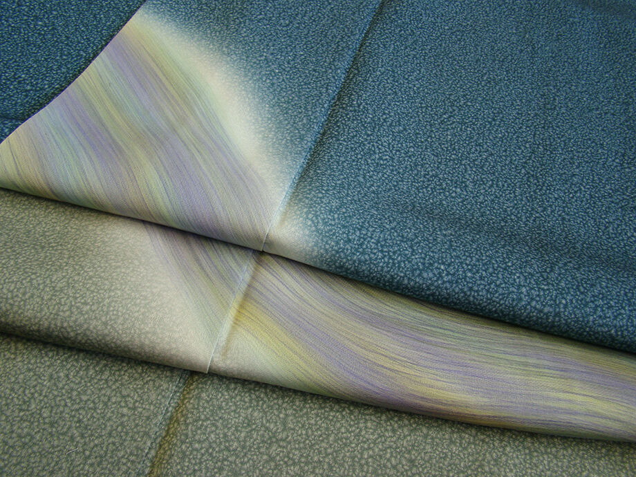 きものしらゆり 身丈155cm 裄63cm 10～5月 伝統工芸士 山本富男 丹後ちりめん たたき染 訪問着 正絹 身長148cm～154cmの方に最適 I113