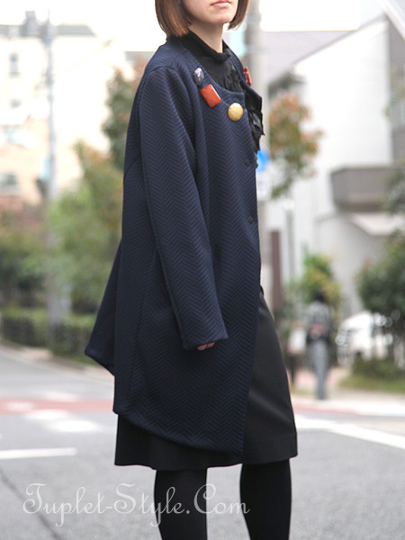 ボタンブローチがかわいいコート : 【タプレ】ファッションブログ：40 ...