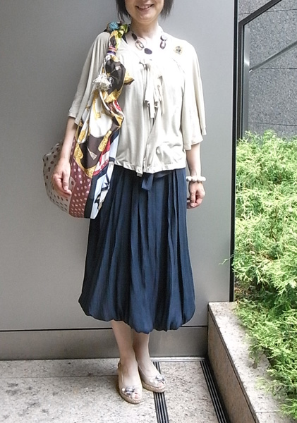 名古屋ランチパーティーのコーディネート その2 タプレ ファッションブログ 40代 50代の洋服選び 毎日がお洒落曜日