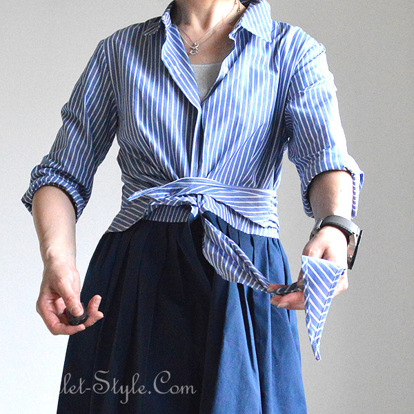 セットアップ風ワンピースはベルトでウエストマーク タプレ ファッションブログ 40代 50代の洋服選び 毎日がお洒落曜日