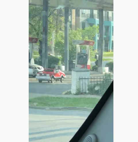Dude Cruises Off in Tiny Car