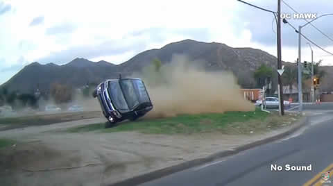 Vehicle Loses Control and Nearly Crashes