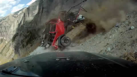 Jeep Tumbles Down a Mountain