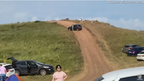 Driverless Car Rolls Down Hillside
