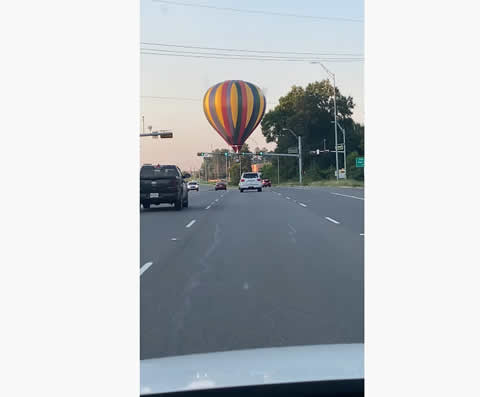 Hot Air Balloon Stops Traffic With Unscheduled Landing