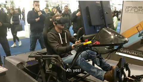 EXTREMELY EXCITED Guy Tries a VR Racing Motion Simulator