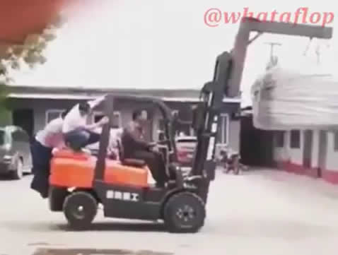 forklift tumbling over