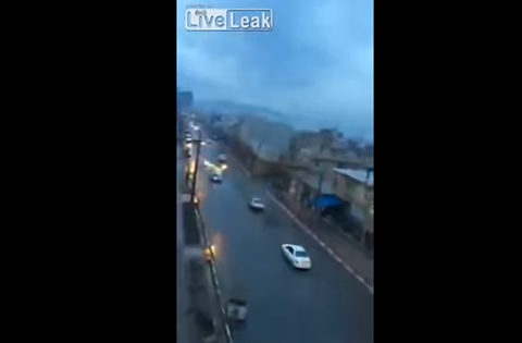 Lightning hits a passenger in a car