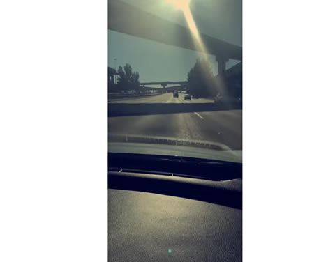 RC Car Speeding on a Freeway