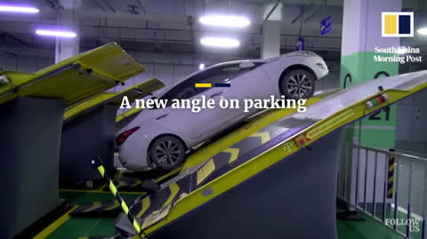 Incline parking in China aims to save space for more cars