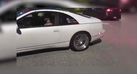 Guy thinks he’s doing a burnout and blows up 300ZX